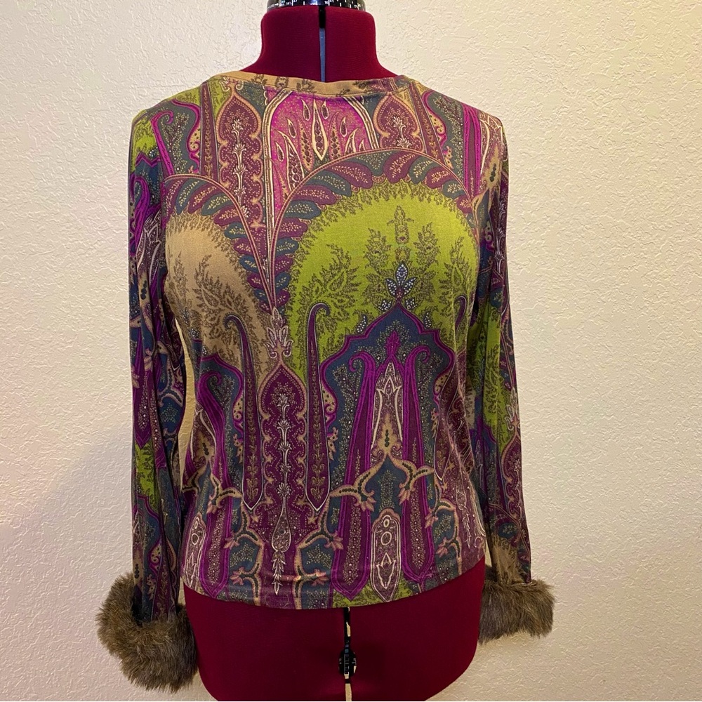 Lynn Ritchie | Abstract Pattern Long Sleeve Blous… - image 1